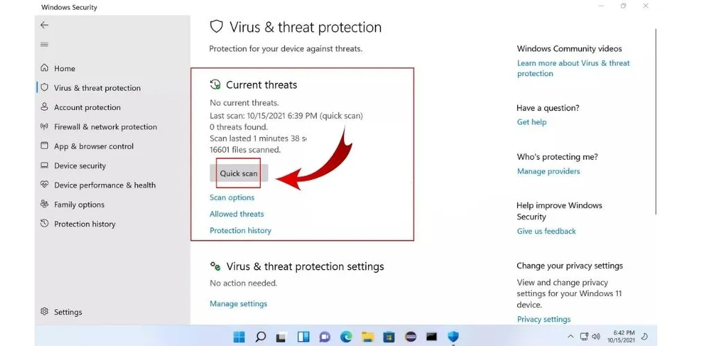 Follow the antivirus software's removal directions if malware or viruses are discovered