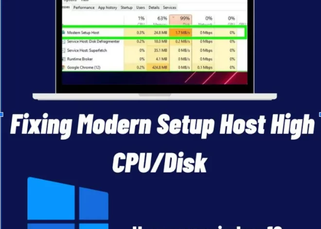 Fixing Modern Setup Host High CPU/Disk Usage on Windows 10