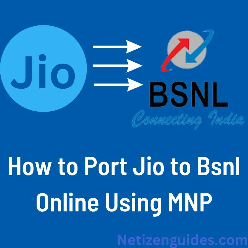 How to Port Jio to Bsnl Online Using MNP