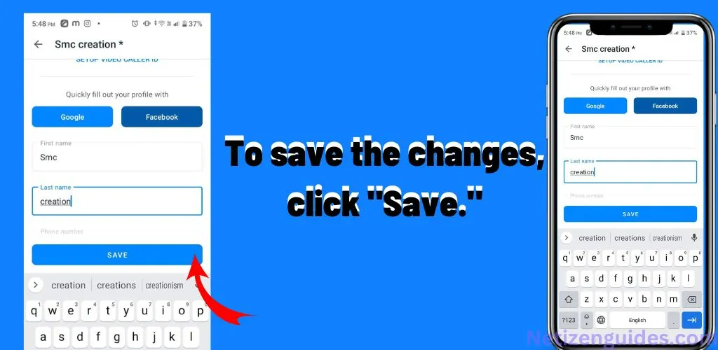 To save the changes, click Save.