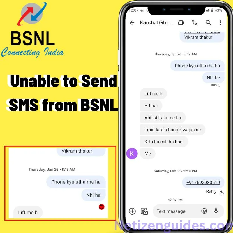 Here is Why you are Unable to Send SMS from BSNL