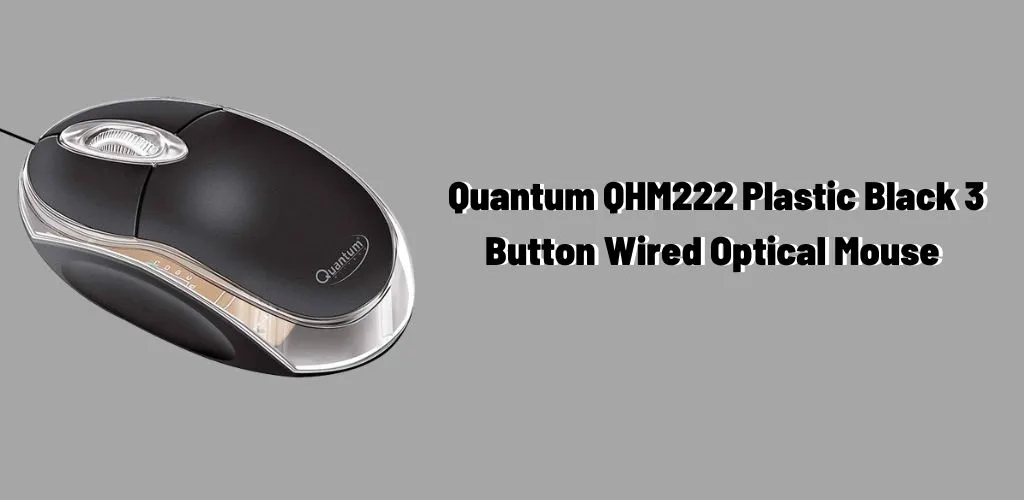 Quantum QHM222 Plastic Black 3 Button Wired Optical Mouse 